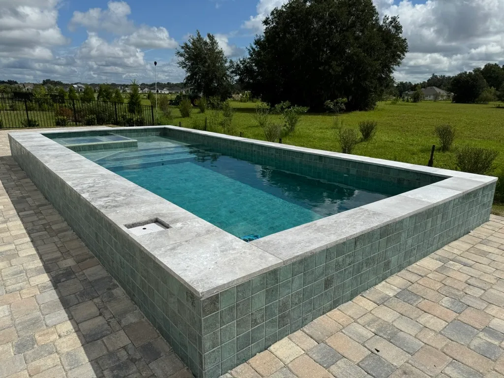 Elegance Escada fiberglass pool installed