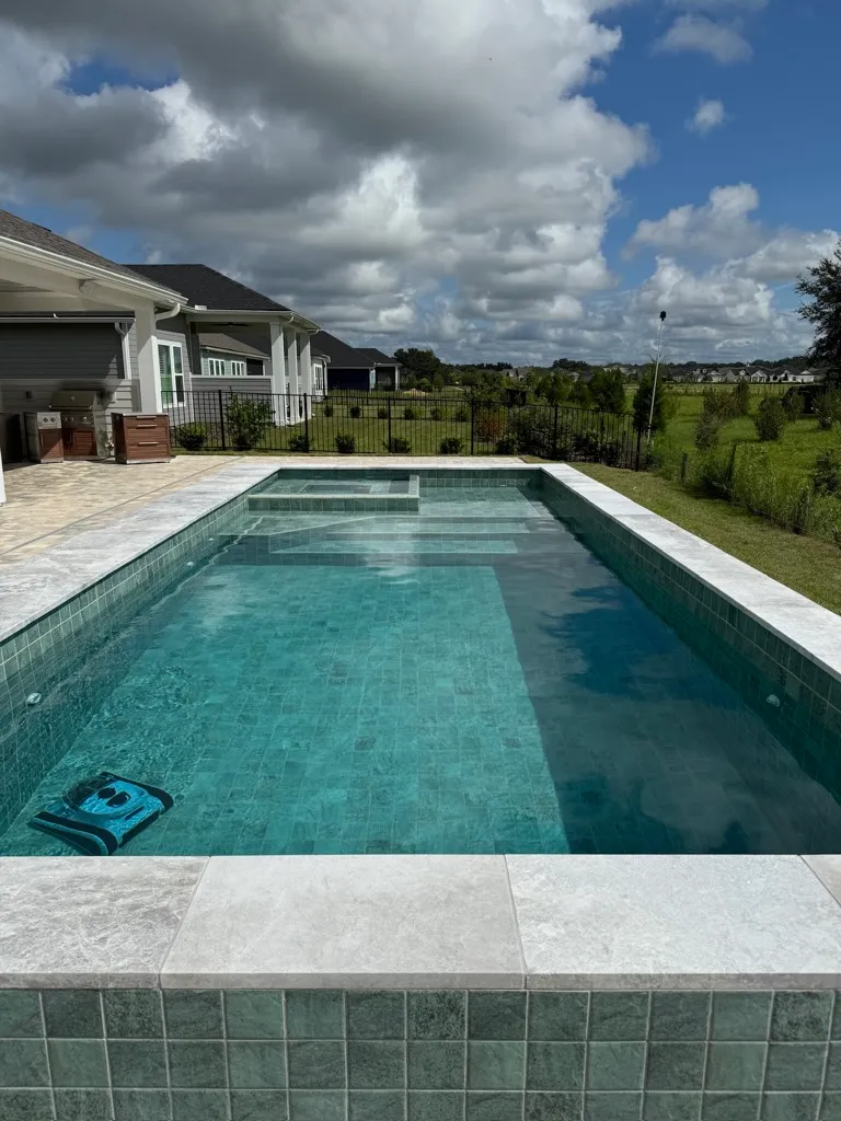 Elegance Praia fiberglass pool installed