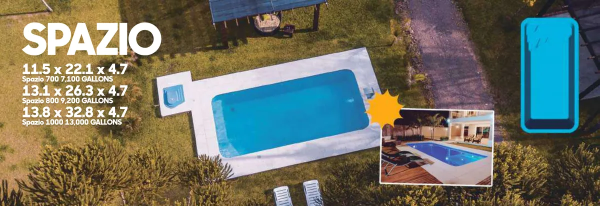 Exclusive Spazio fiberglass pool installed
